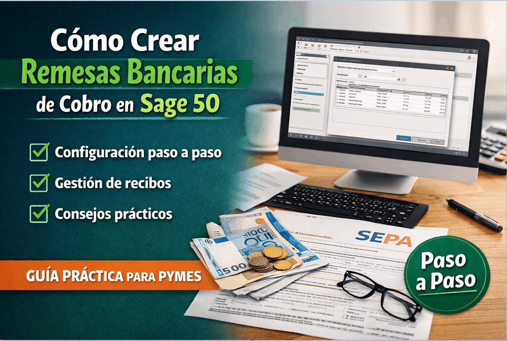 Como crear remesas bancarias de cobro en Sage 50